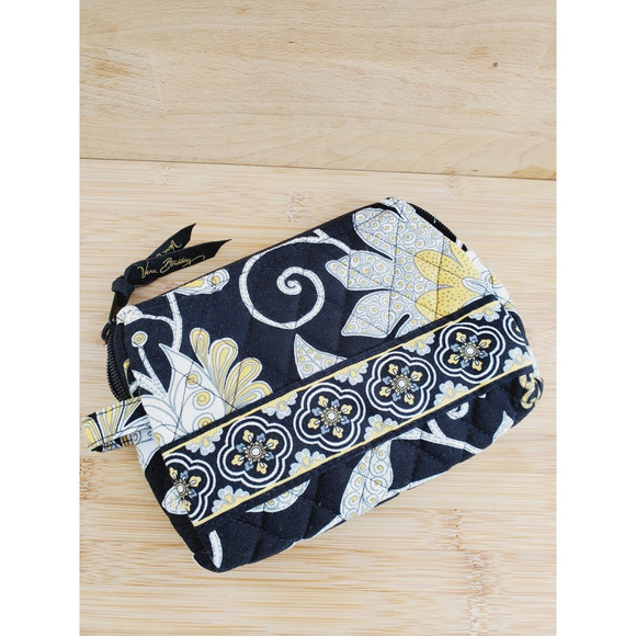 Vera Bradley Womens Yellow Bird Cosmetic Bag Case Floral Zipper 6''x 5'' - Picture 1 of 8